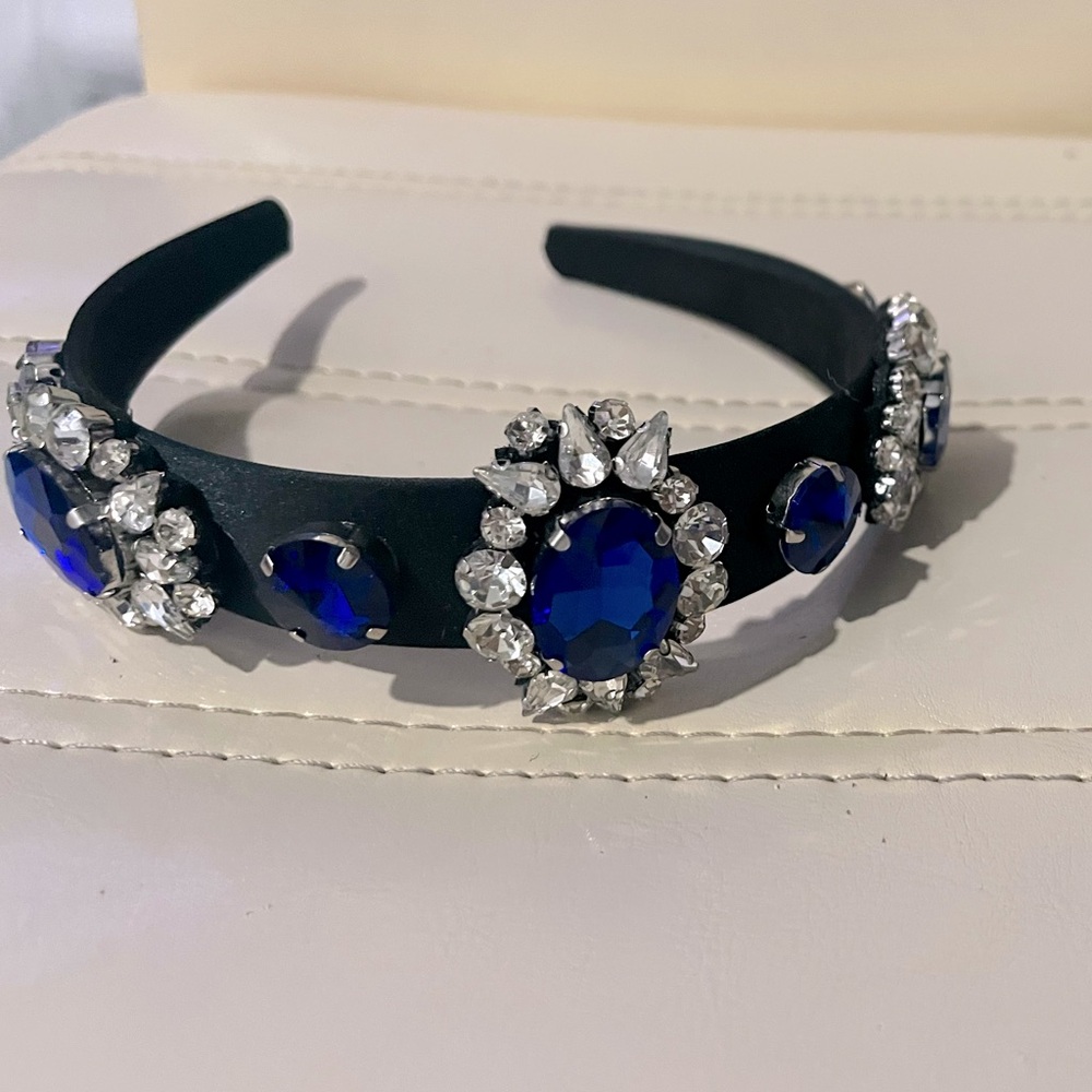 Blue gem stone headband